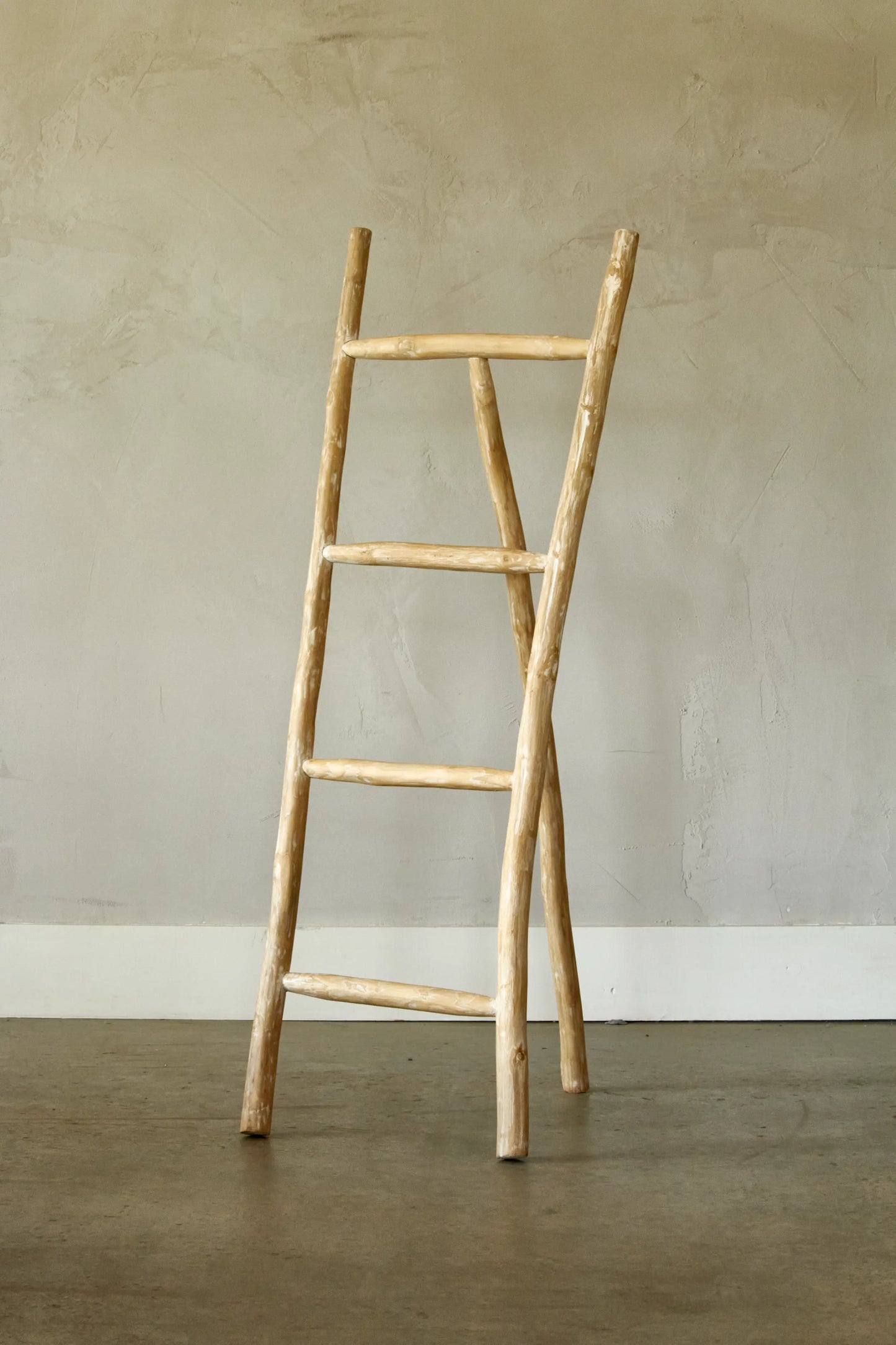 Three-foot ladder made of teak branches