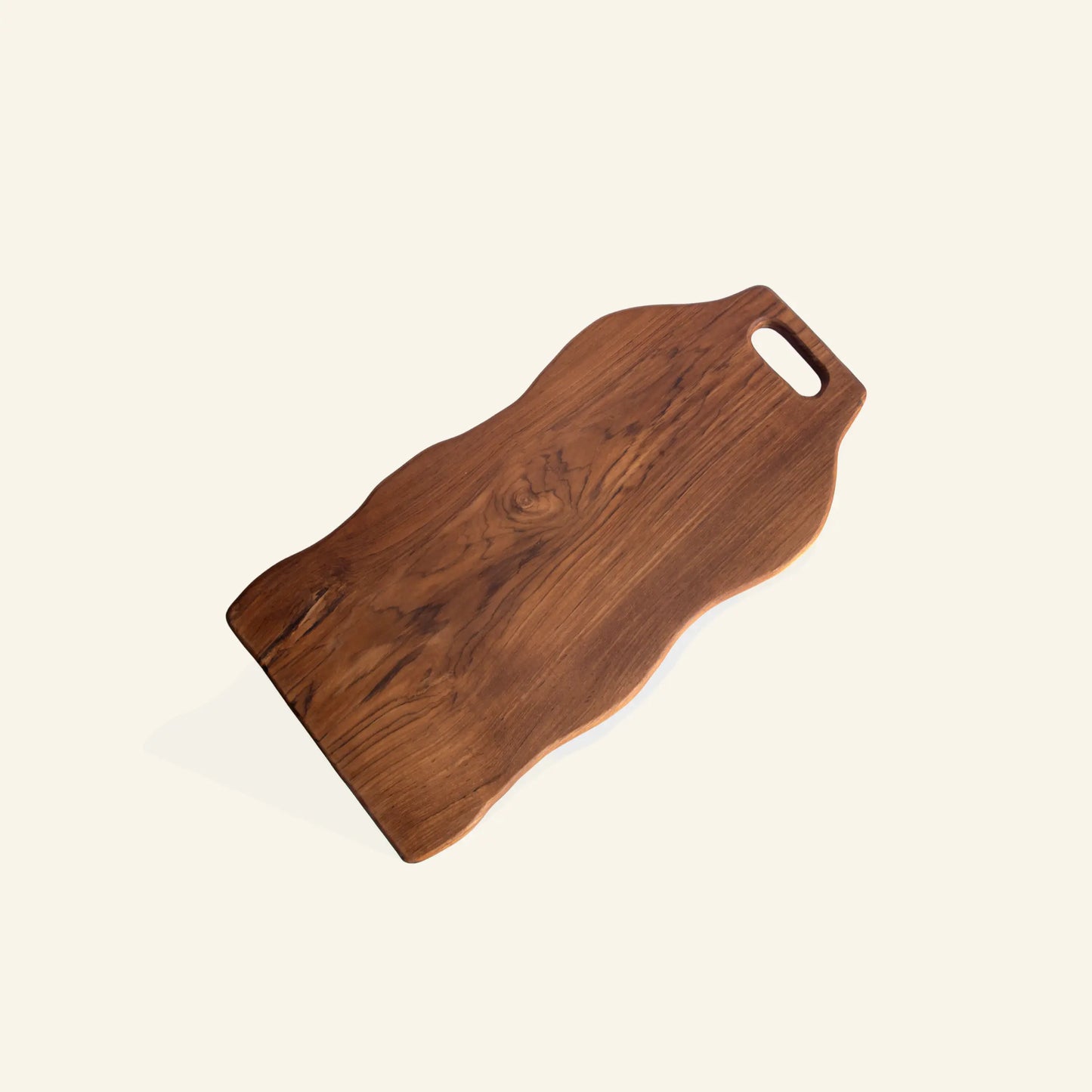 Teak wood cutting board with handle