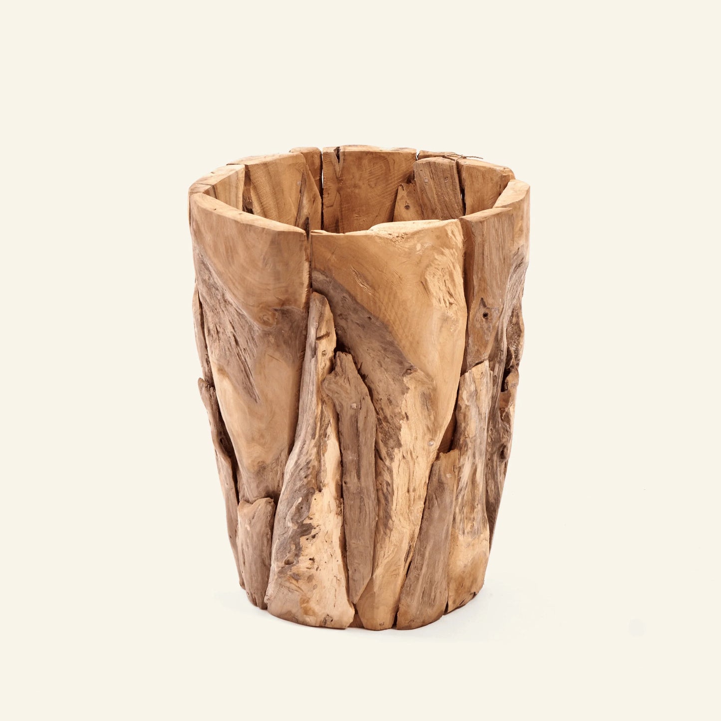 Pot en retaille de teck recyclé - CRUSOË