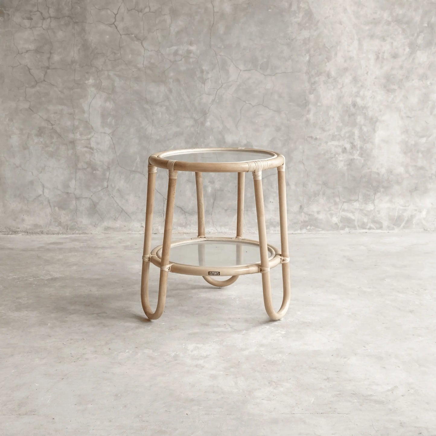 Double rattan side table