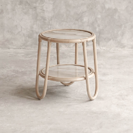 Table d'appoint double en rotin