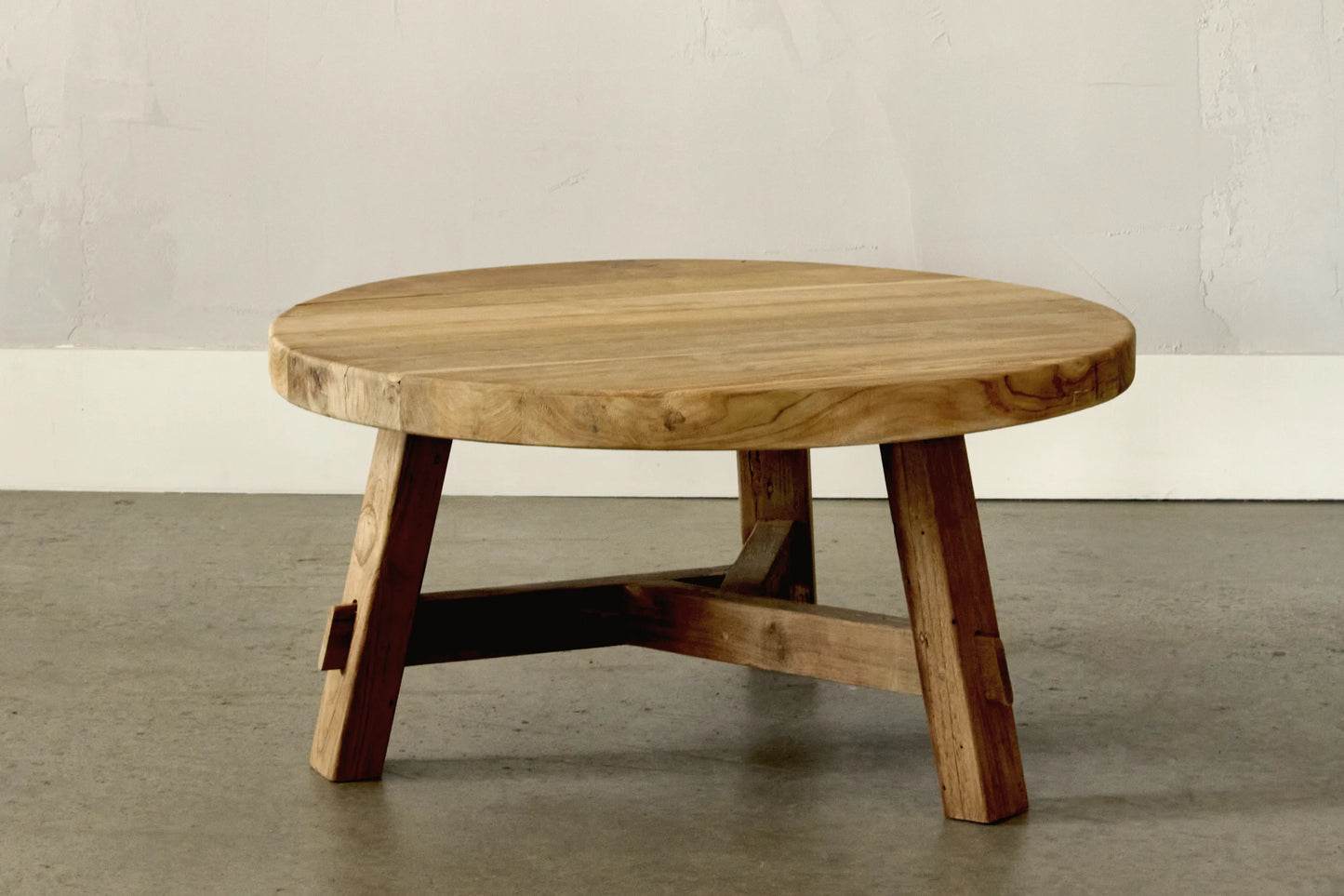 Table basse ronde en teck - collection Artisan 80cm