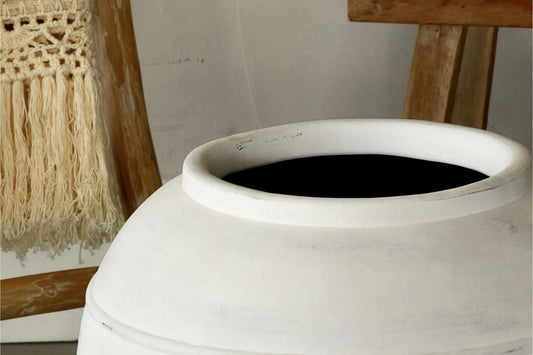 Pot en terracotta Dalya blanc