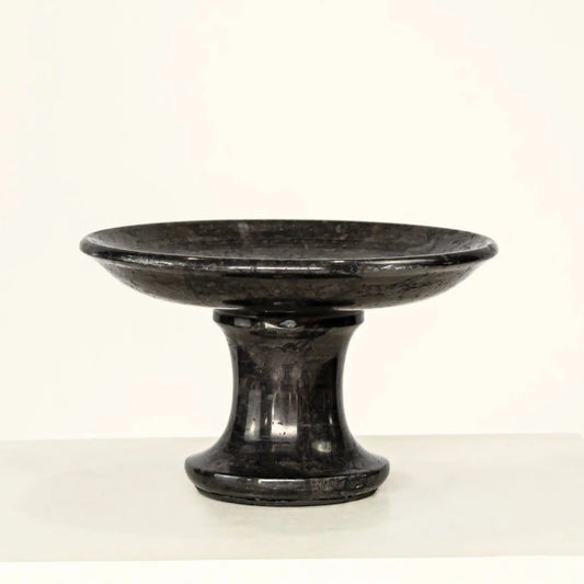 Plateau de service en marbre sur pied CLASSICO - Noir