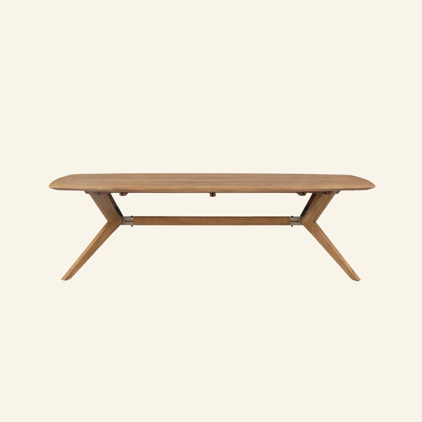 Table de cuisine en bois massif de teck recyclé du modèle Kupu Kupu Ellipse de la collection CRUSOË X dBodhi