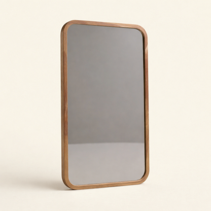 Lyndi mirror in recycled teak wood - rounded frame
