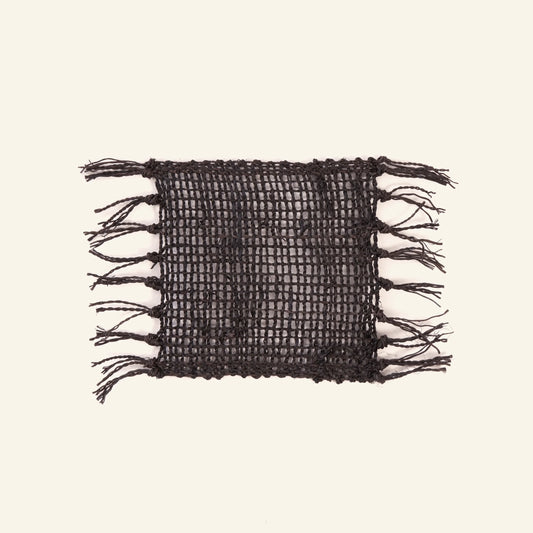 Le Sous-Verre Fringe Raffia - Black - CRUSOË