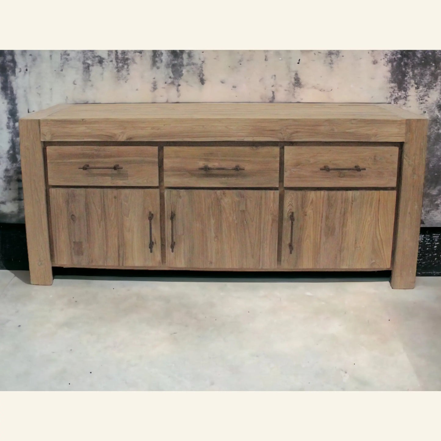 Rustic sideboard in recycled teak wood