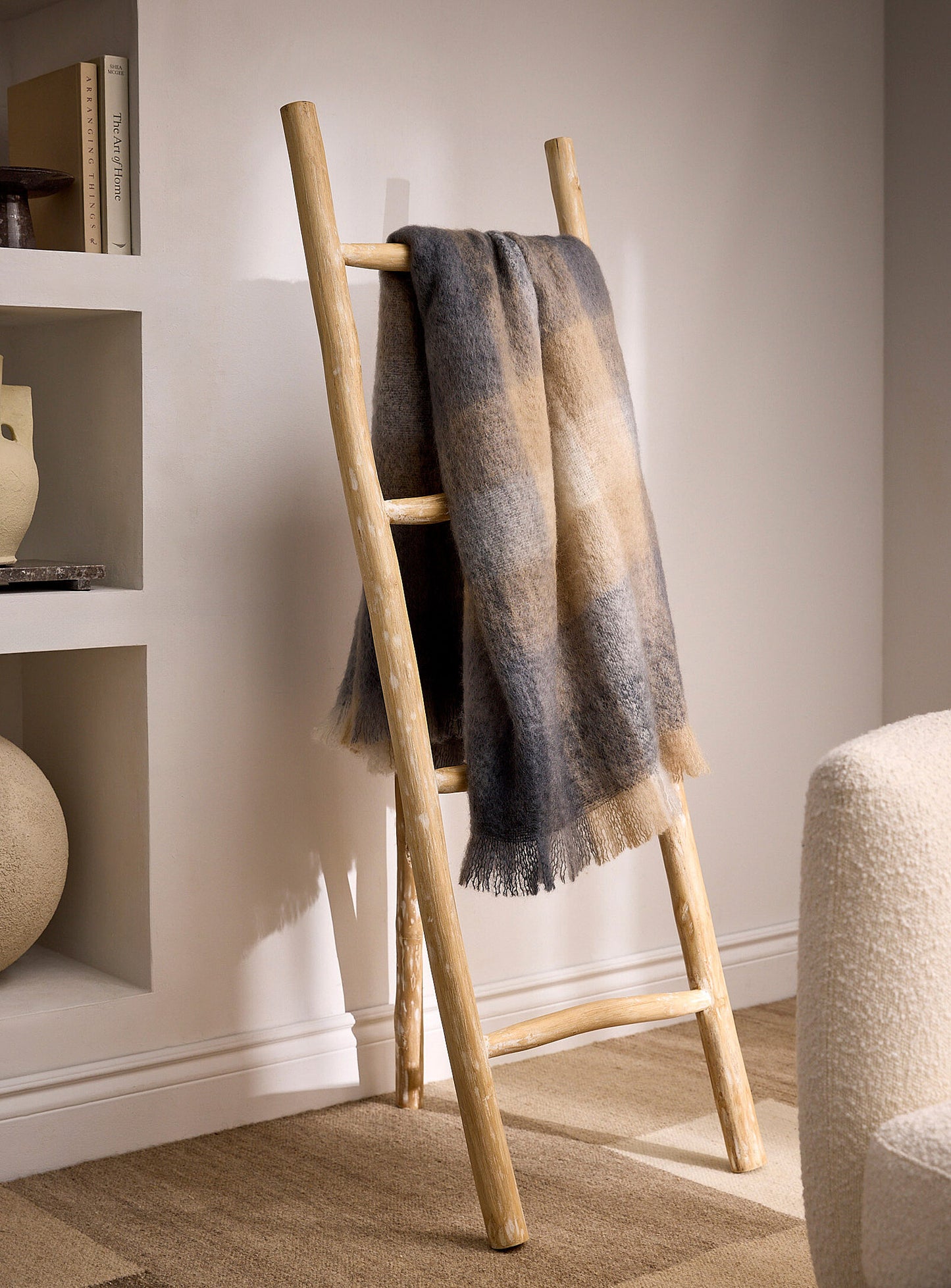 Échelle avec 3 pieds en branches de teak