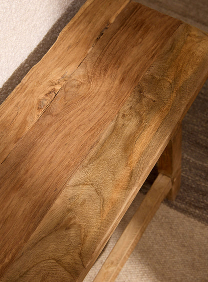 Banc en teck recyclé LEON-90cm