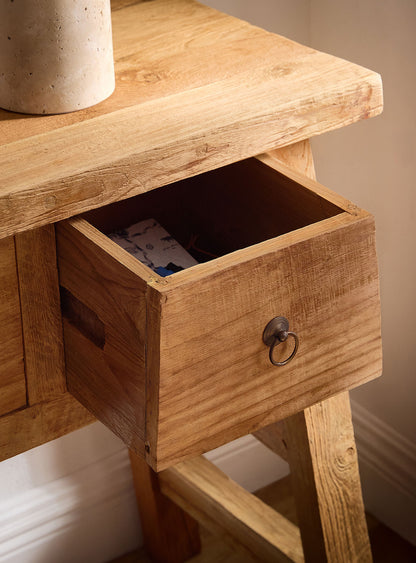 Console A frame en teck recyclé - 2 tiroirs