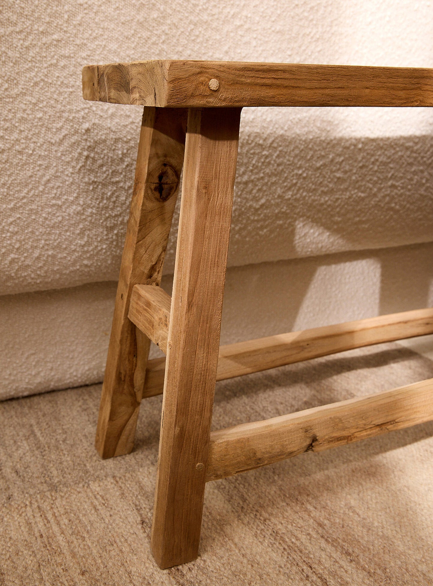 Banc en teck recyclé LEON-90cm