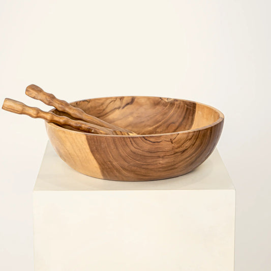 Teak wood salad bowl