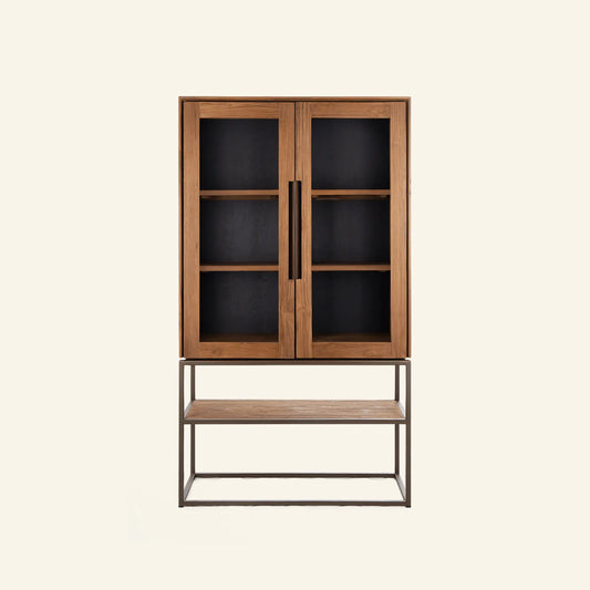 Armoire Karma Pure avec 2 Portes en Verre et 1 Étagère Ouverte | dBodhi