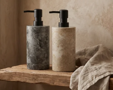 Distributeur a savon en marbre - cylindre
