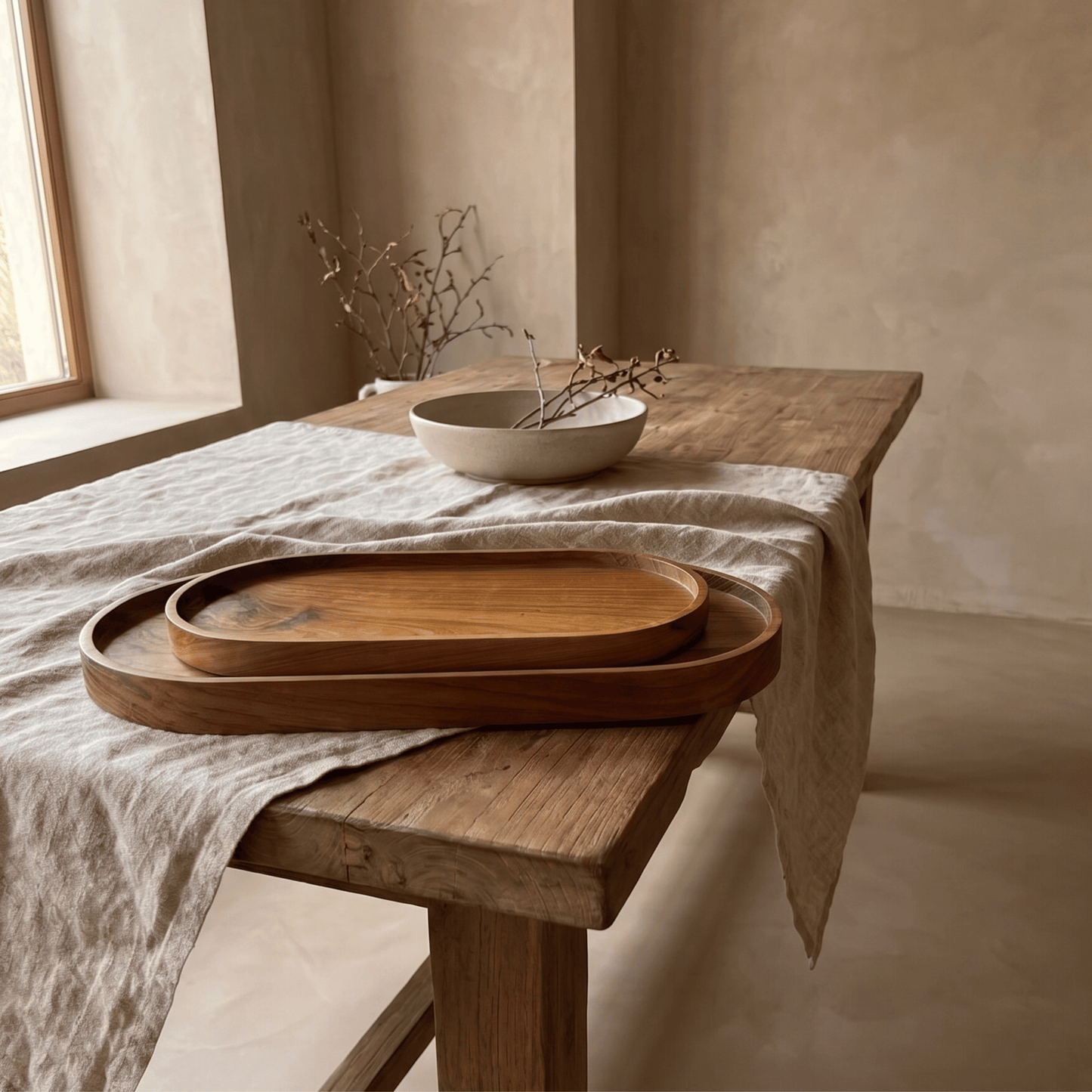 Plat de Service oval en teck