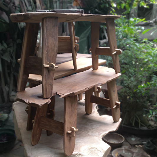 Antique teak craft bench