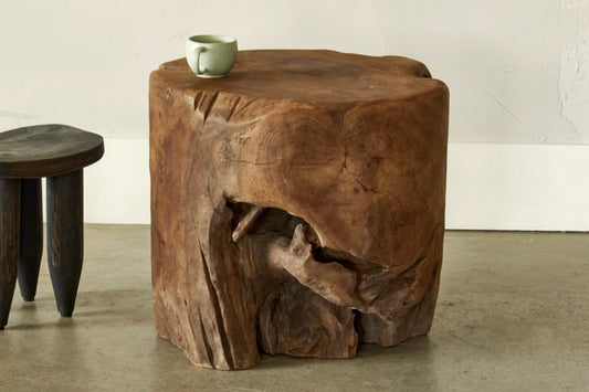 Erosion side table - old teak