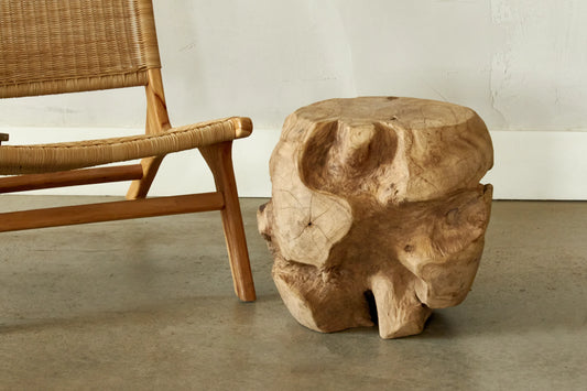 Erosion side table - old teak