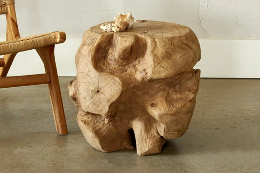 Erosion side table - old teak