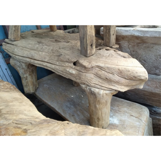 Old teak erosion bench - 150cm