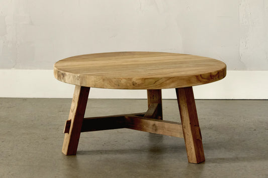 Table basse ronde en teck - collection Artisan 80cm