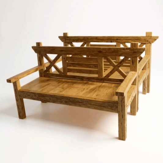 Grand banc en teck recyclé