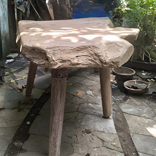 Work table in old exotic wood