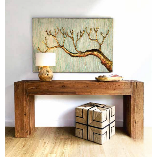 Auguste console in super rustic teak