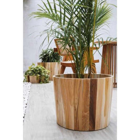 Teak flowerpot