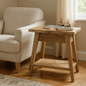 Table d’appoint FARMHOUSE en teck recyclé - 1 tiroir