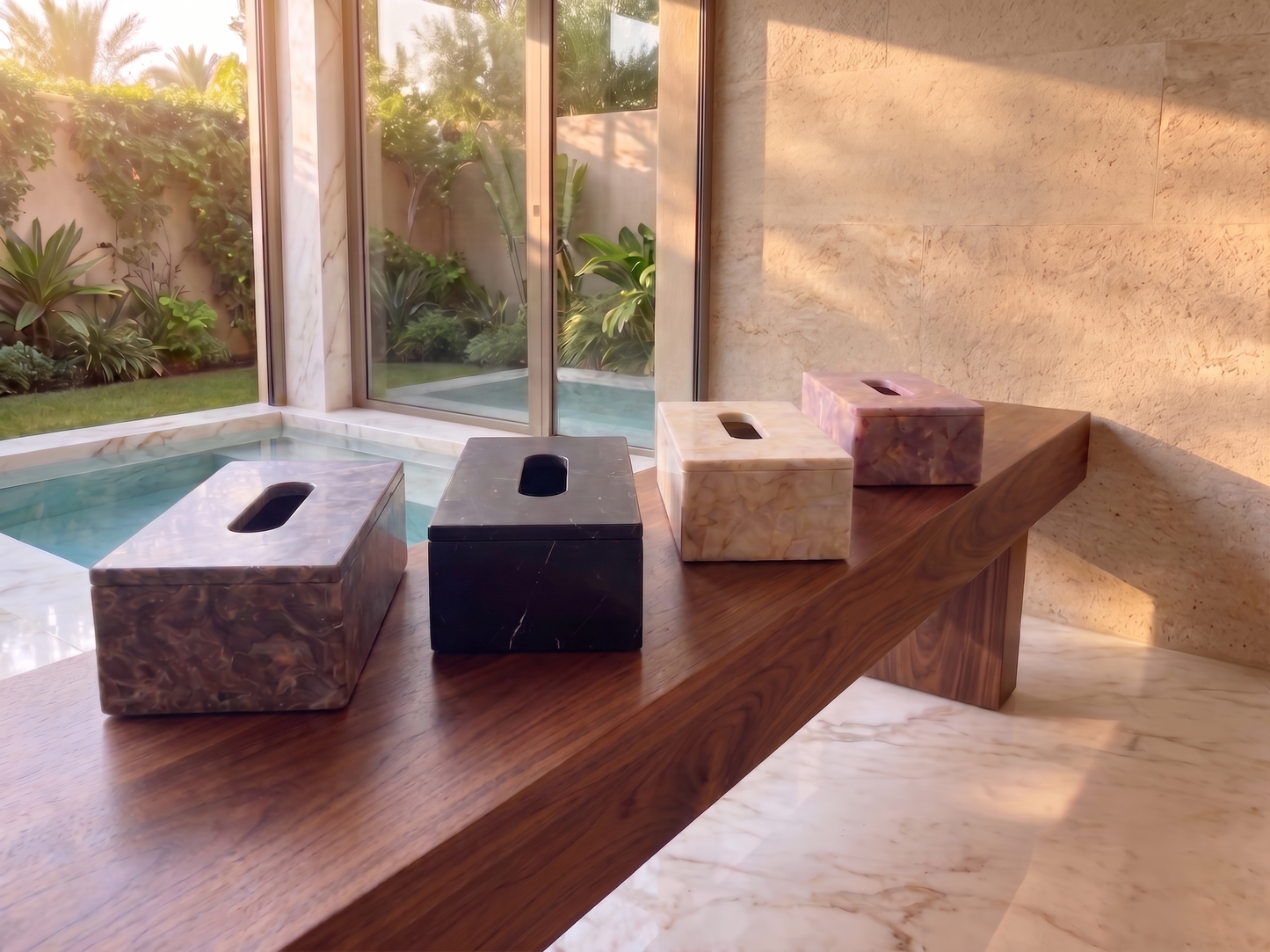Marble tissue box