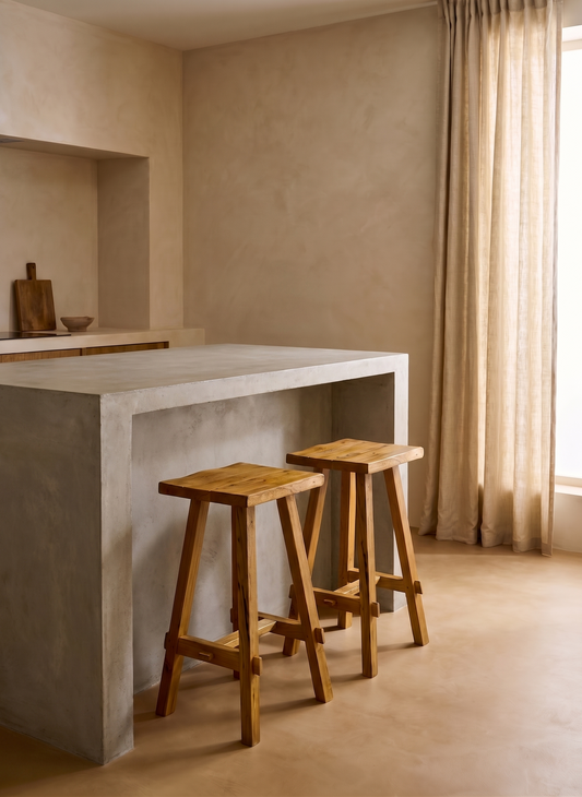 Tabouret de comptoir Artisan en teck recyclé
