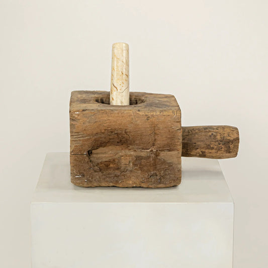 Antique teak mortar