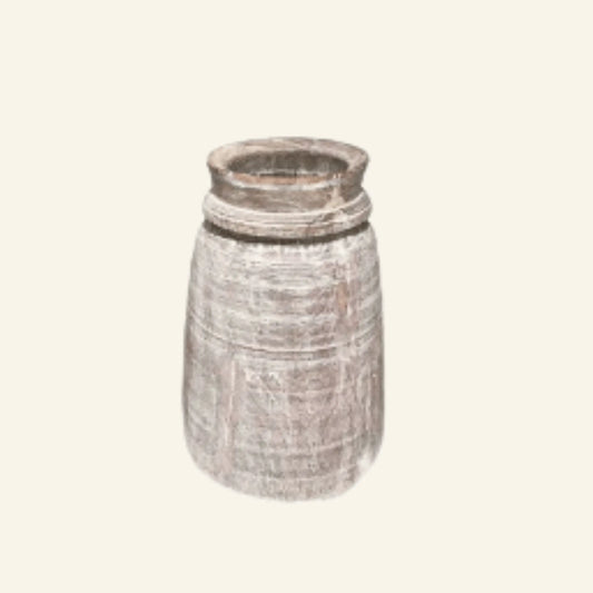 Vase vintage en bois fait à la main