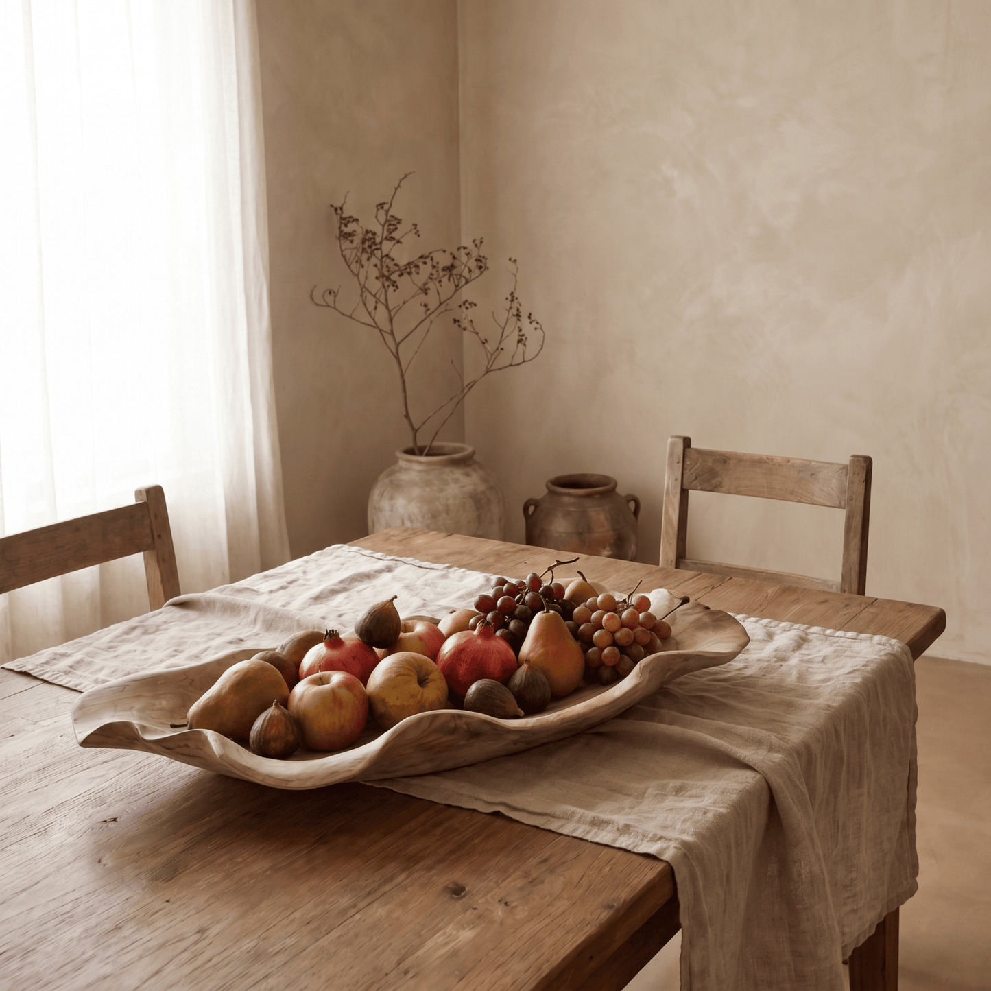 Grand centre de table en teck